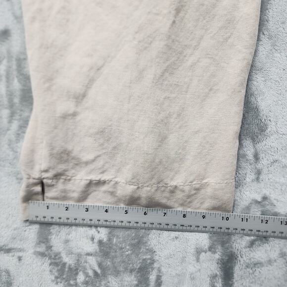 Lane Bryant Pants Womens 22 Tan Khaki Linen Blend High Rise Capri Office Preppy - Picture 10 of 11